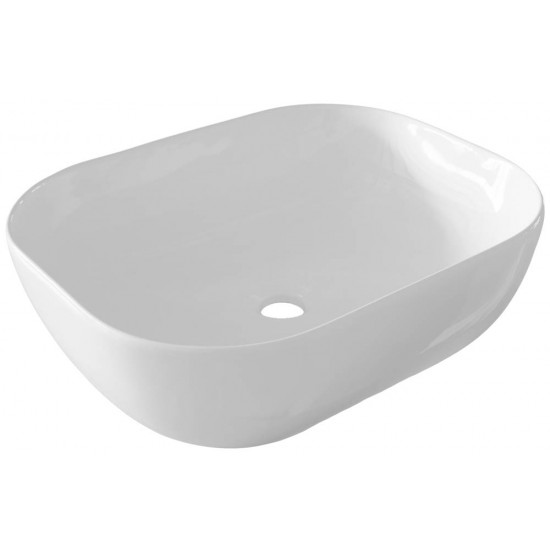 Νιπτήρας Μπάνιου Λευκός Πορσελάνης Ceramita Encore 50 50x40x14,5 εκ. Τετραγωνισμένος Επικαθήμενος χωρίς Υπερχείλιση και χωρίς Οπή για Βρύση